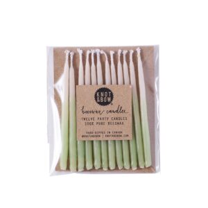 Knot & Bow – Mint Ombre Beeswax Birthday Candles