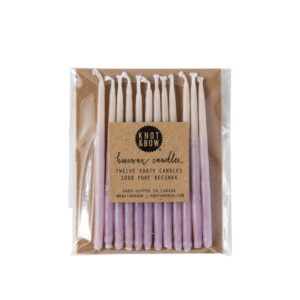 Knot & Bow – Violet Ombre Beeswax Birthday Candles