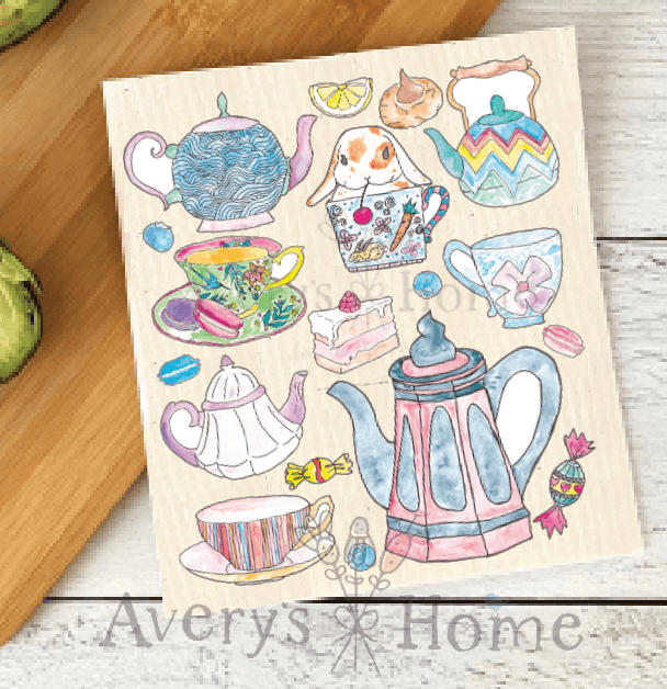 Tea Time Swedish Dish Towel