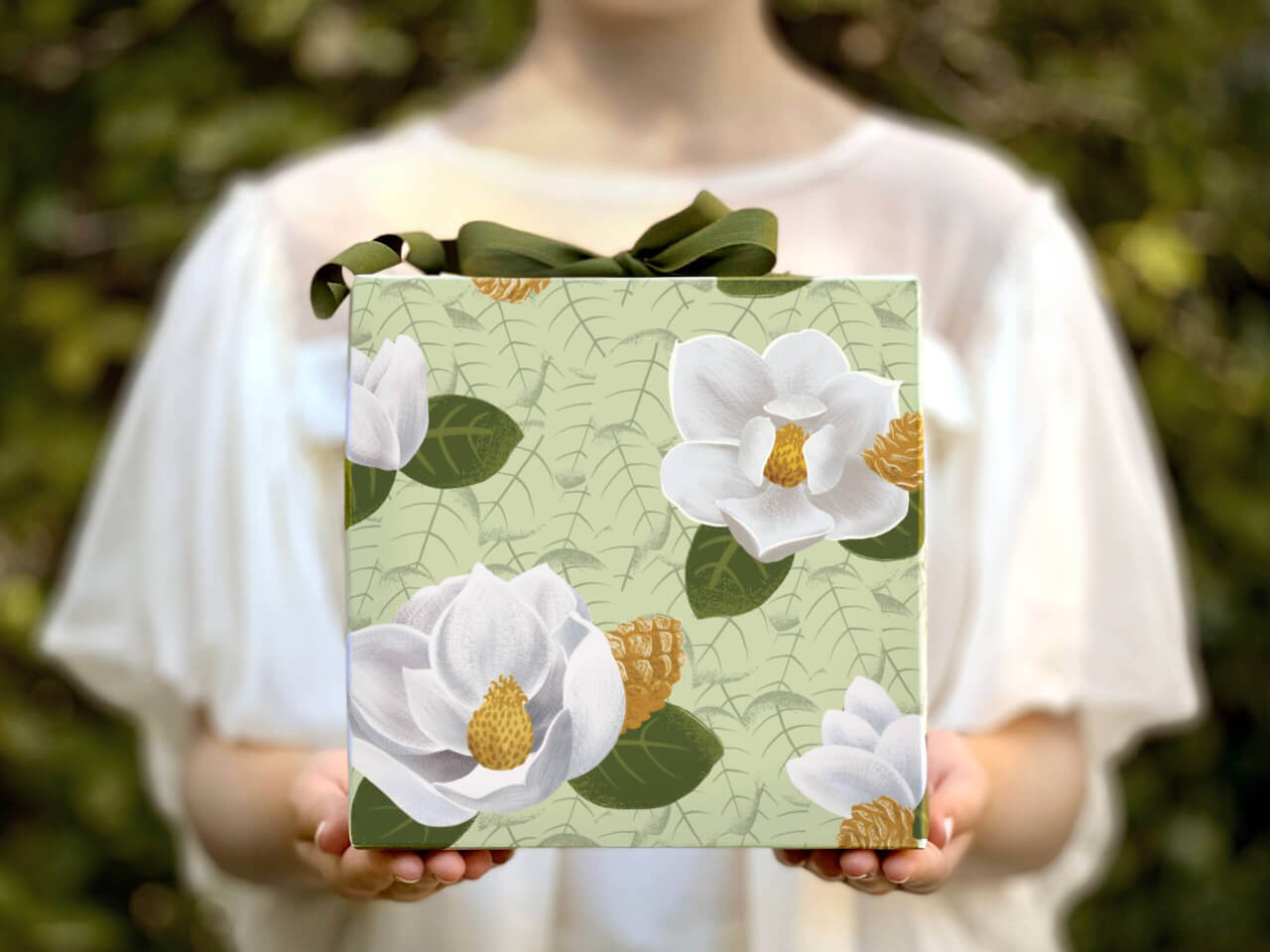Favorite Story - Magnolias & Pinecones Gift Wrap | Fine Wrapping Paper Sheet