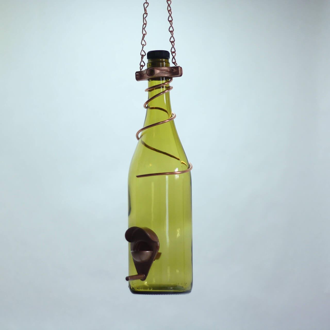 Blue Ridge Mountain Gifts - Glass Wine Bottle Bird Feeder