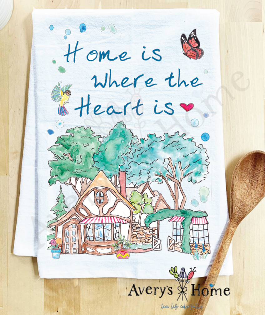 Avery's Home - Home Is Where the Heart Is Customizable Kitchen Towel