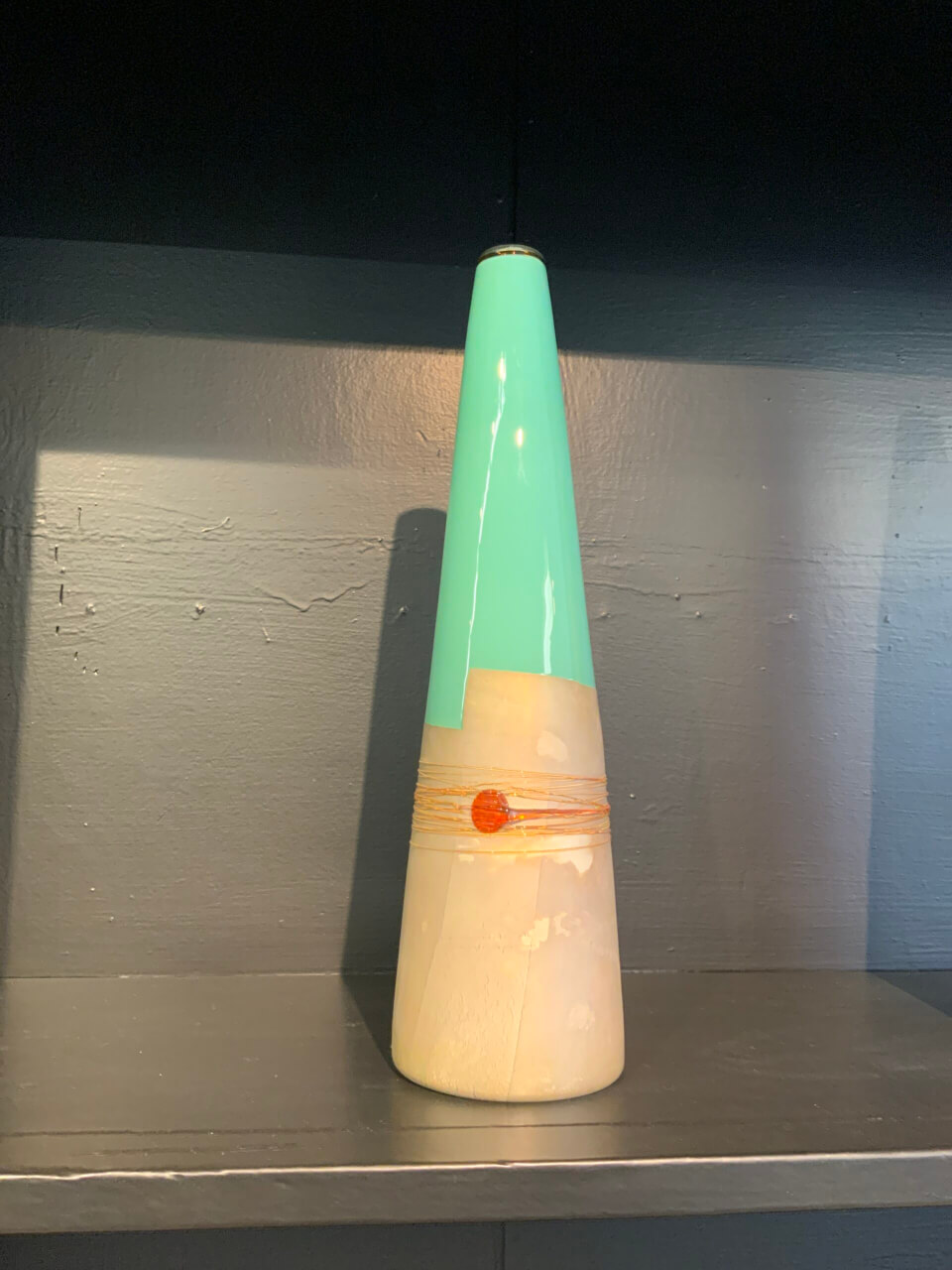 Island Art Glass - teal vase
