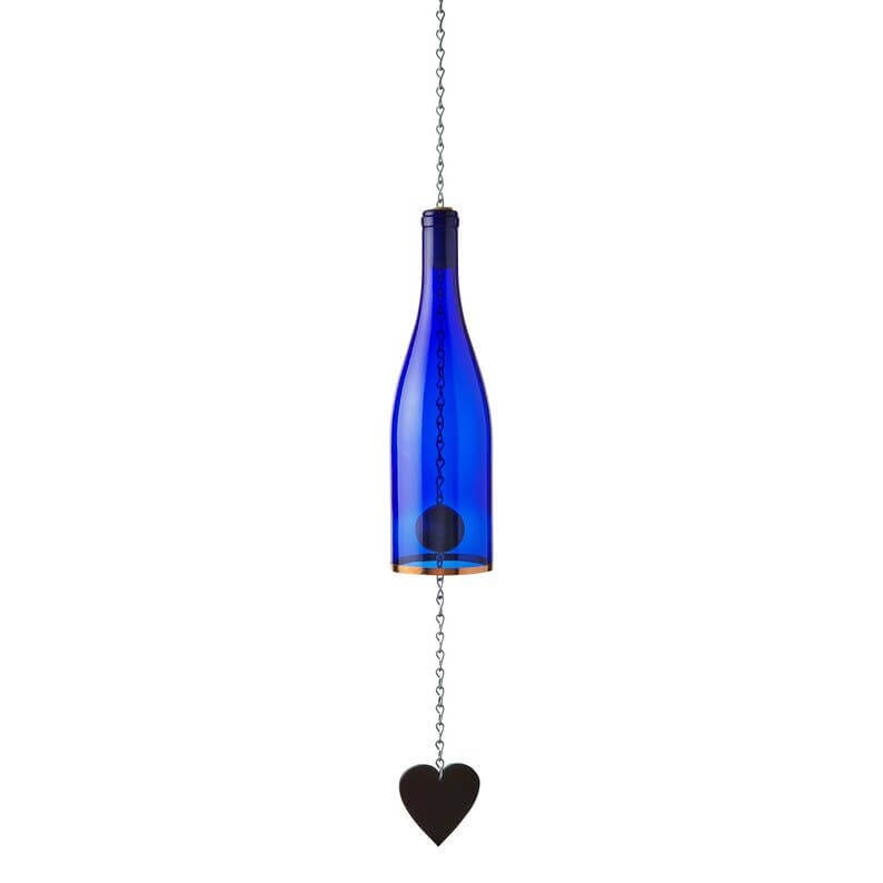Blue Ridge Mountain Gifts - Wind Chimes Made From Glass Wine Bottles with Copper Trim