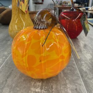 Island Art Glass – Blown Glass Pumpkin-Orange