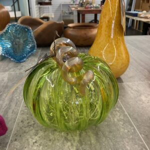 Island Art Glass – Blown Glass Pumpkin-Green lg