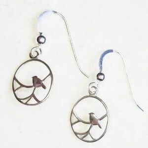Sosie Designs – Silver Nightingale Bird Earrings