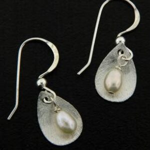 Sosie Designs – White Pearl Petal Drop Earrings