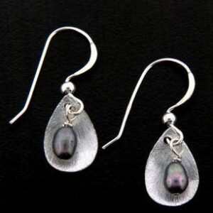 Sosie Designs – Grey Pearl Petal Drop Earrings
