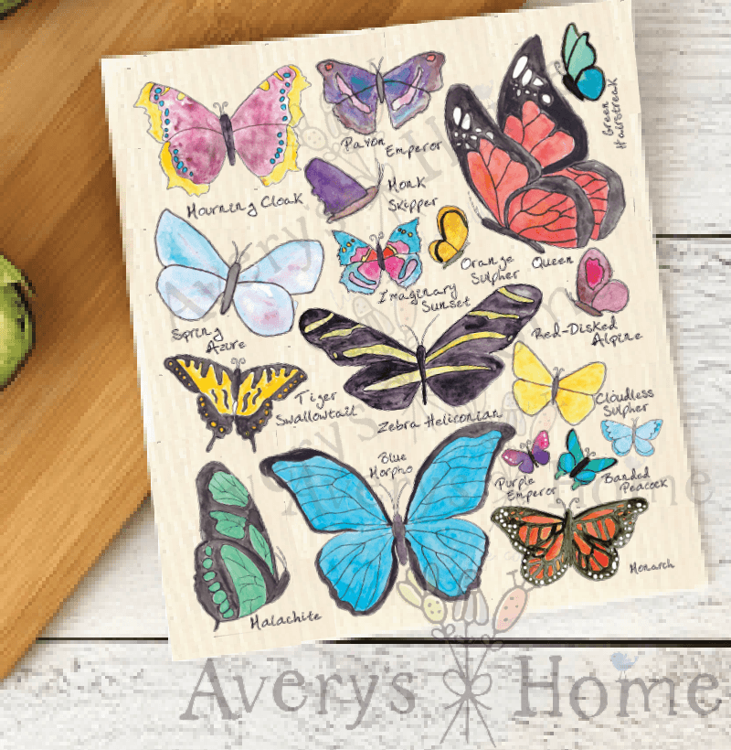 Avery's Home - Butterfly Kinds Nature Organic Swedish Dishcloth
