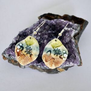 Clay Fossils – Handmade earrings, native, boho, nature, earth, intricate