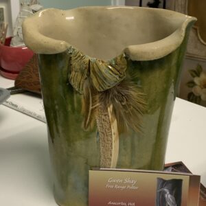 Shay Ceramics – Large GreenVase w/ Feathers