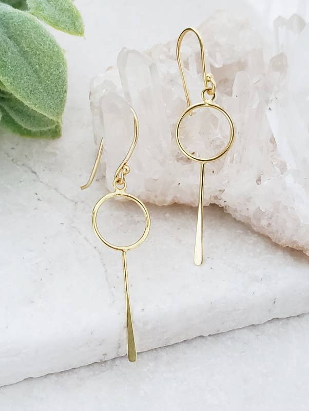 Sosie Designs - Gold Circle Paddle Earrings