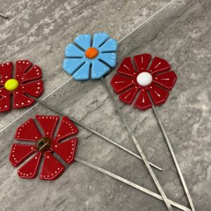 Fused Glass Flower Plant Stake