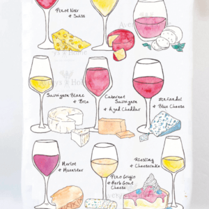 Avery’s Home – Wine & Cheese Pairing for Food Lovers Kitchen Towel