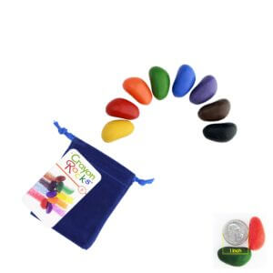 Crayon Rocks – 8 Colors in a Blue Velvet Bag