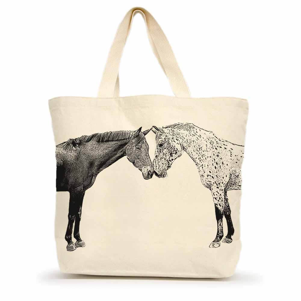Eric and Christopher - Kissing Horses Large Tote