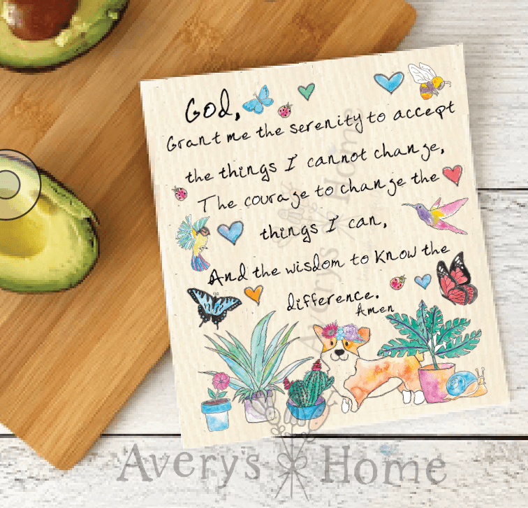 Avery's Home - Serenity Prayer Eco Friendly Swedish Dish Cloth