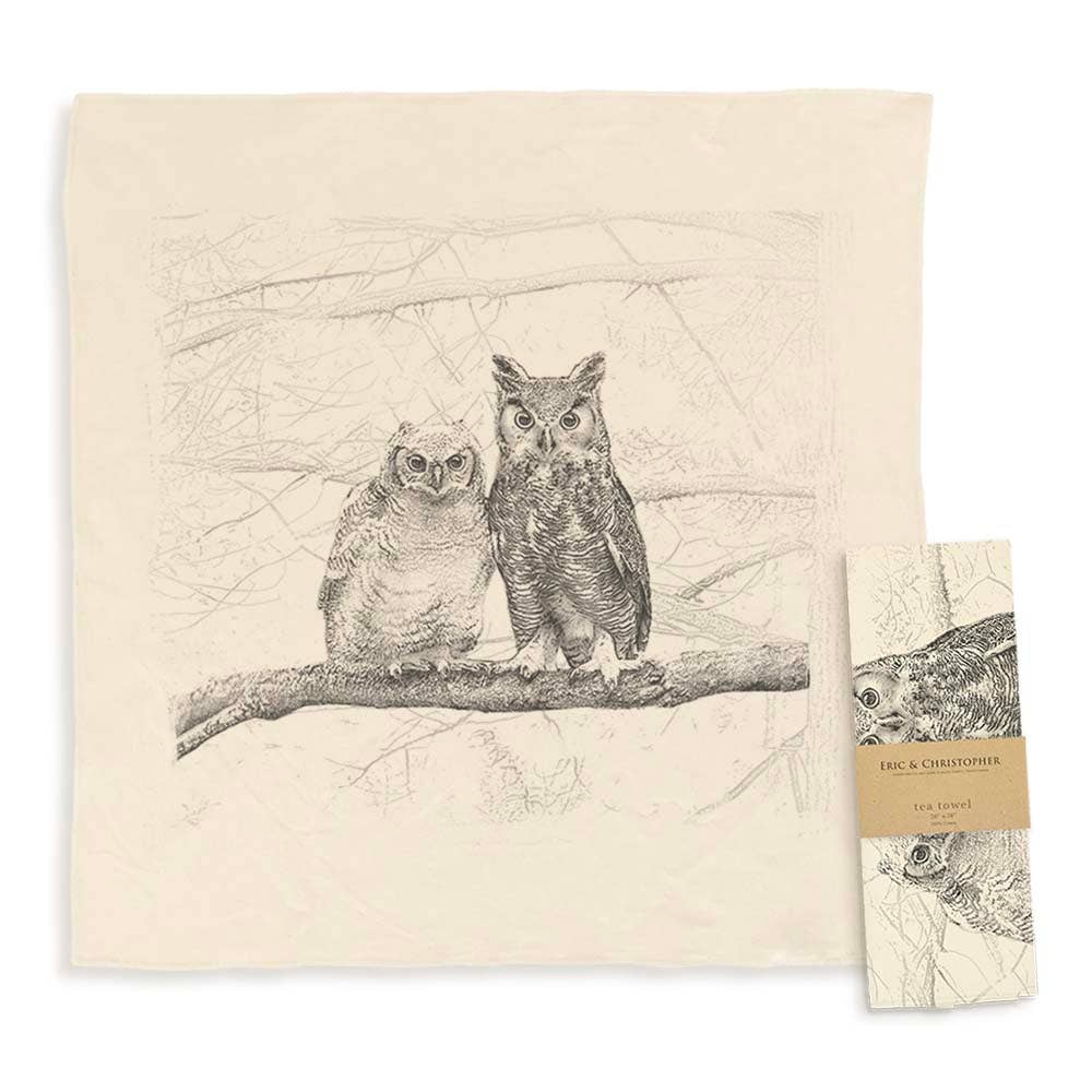 Eric and Christopher - American Woodlands Collective Owls Tea Towel