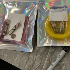 Earrings w/JLJ Glass Dish