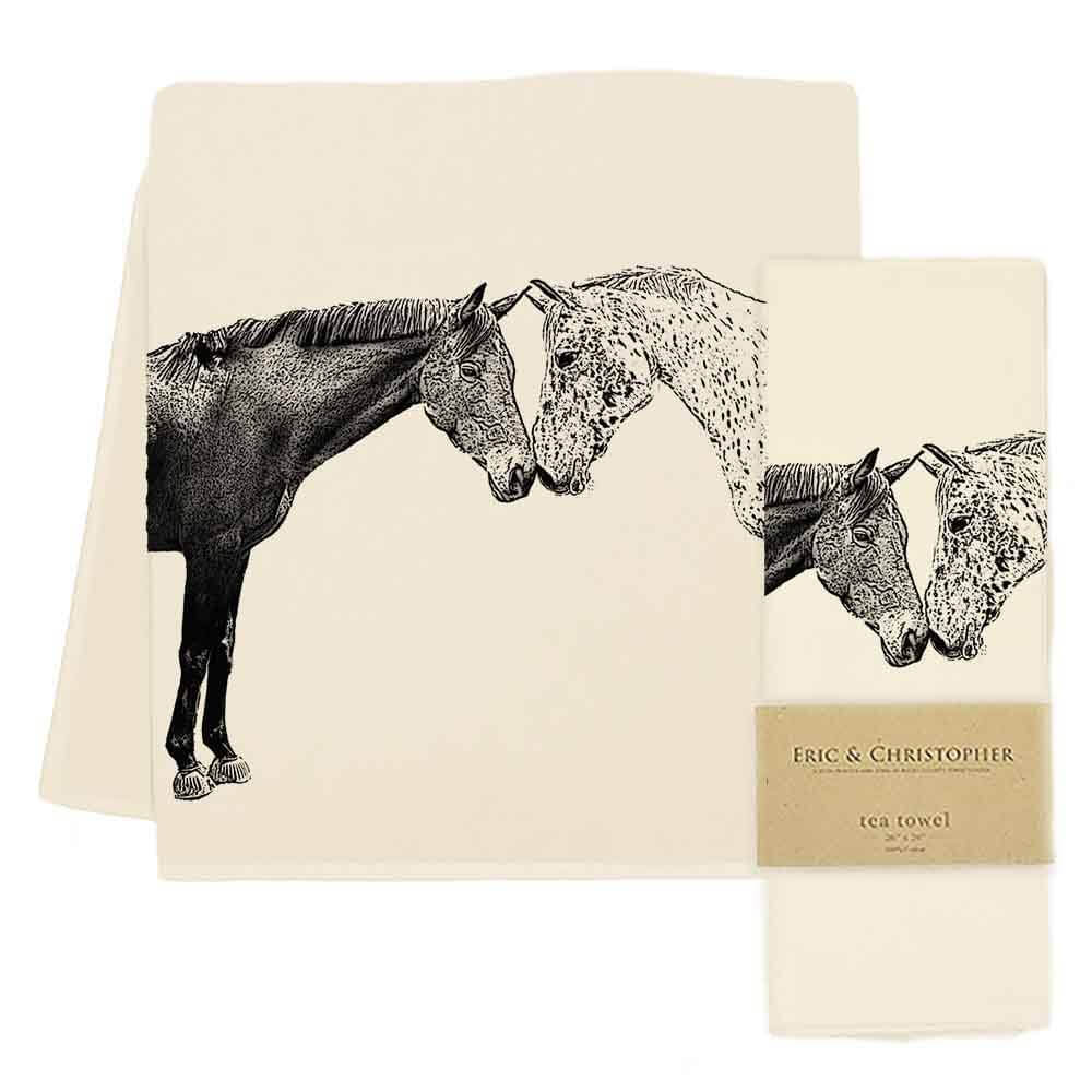 Eric and Christopher - Kissing Horses Tea Towel