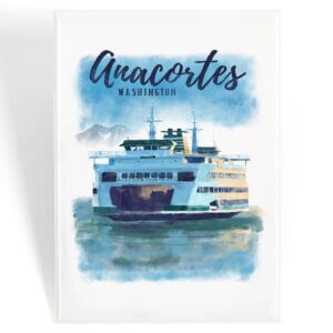 Lantern Press – MAGNET Anacortes, Washington, Ferry, Watercolor: Magnet