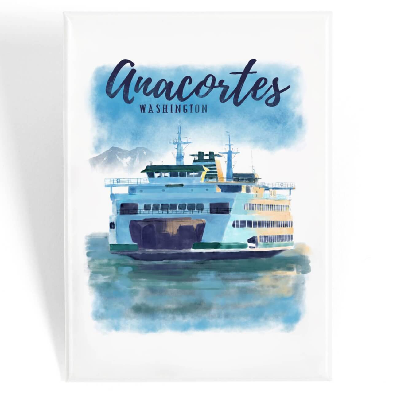 Lantern Press - MAGNET Anacortes, Washington, Ferry, Watercolor: Magnet