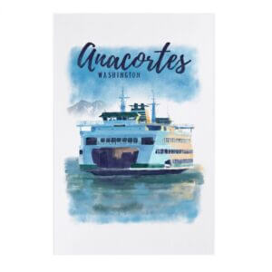 Lantern Press – PREMIUM POSTCARDS Anacortes, Washington, Ferry, Watercolor