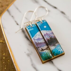 No Man’s Land – Washington State Vintage Postage Stamp Earrings