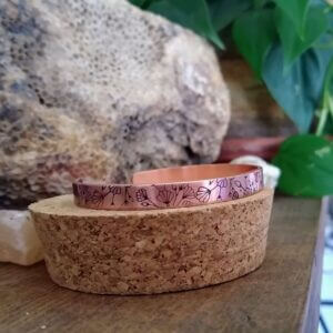 Little Wander Shop – Patterned Hand-Stamped Cuff Bracelet {Wildflower}: Copper, Wildflower, Small