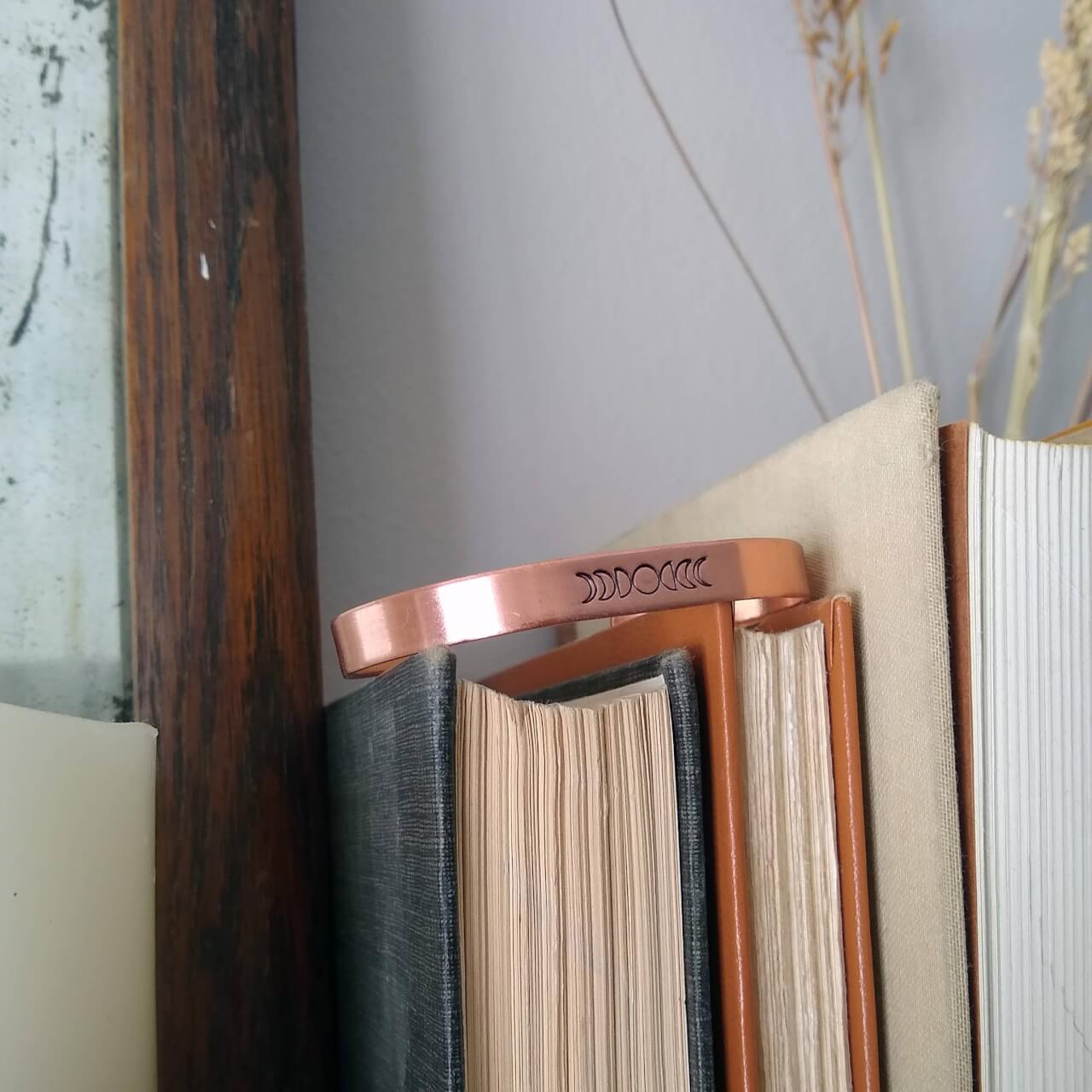 Little Wander Shop - Moon Phase Metal Cuff Bracelet: Copper, Hammered