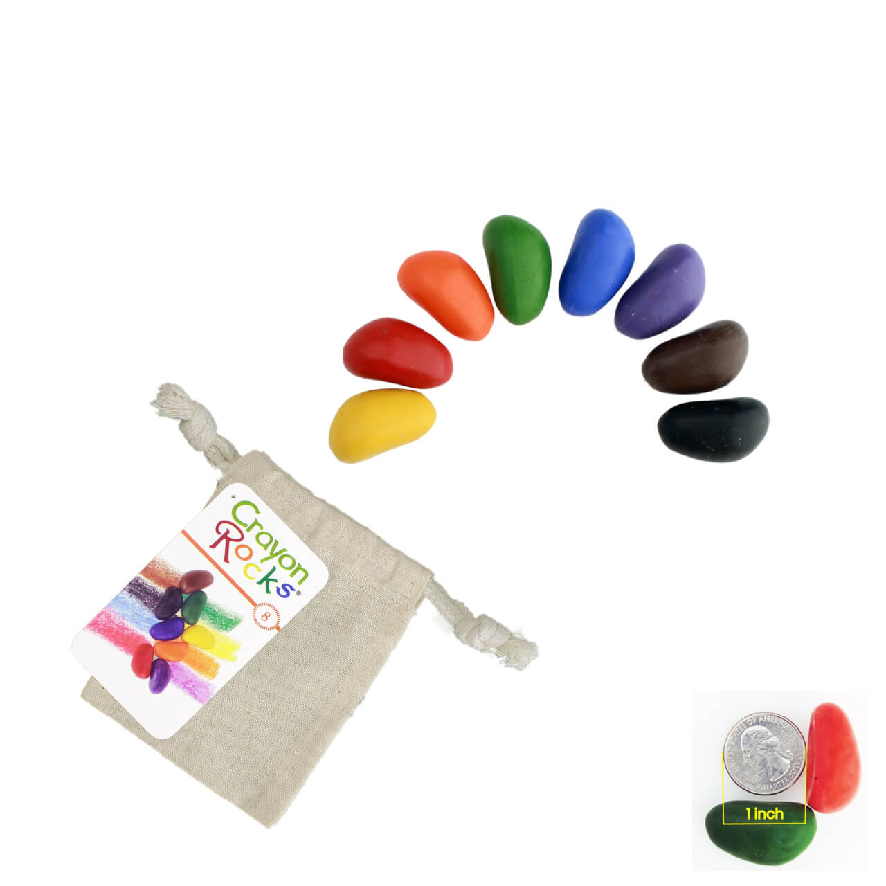 Crayon Rocks - 8 Colors in a Muslin Bag is a perfect Holiday Gift