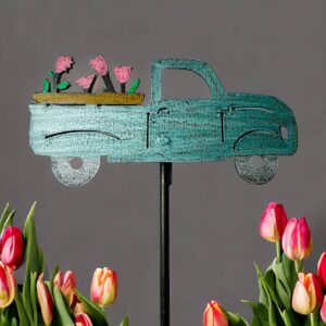 Whimsies – Vintage pickup truck plant stake garden stake lawn stake eco