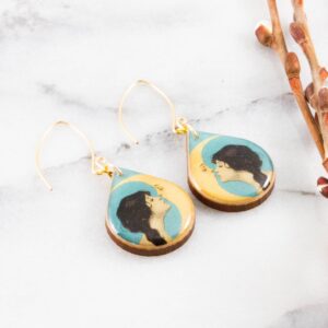 No Man’s Land – Art Nouveau Girl + Moon Earrings