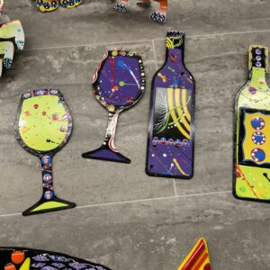 Graham Metal Art- wine glasses and bottle