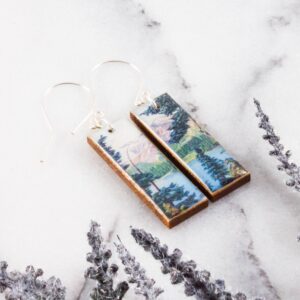 No Man’s Land – Mount Baker Washington State Vintage Postcard Earrings