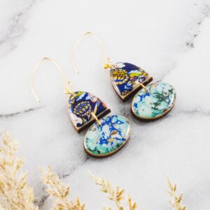 No Man’s Land – Royal Blue Oval Stacked Earrings
