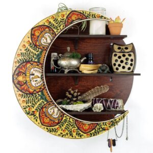 Standish House – Mandala moon shelf, Crystal shelf, Essential oil shelf