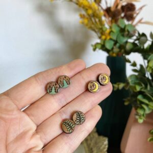 Desert Accents – Stud Earrings Ferns