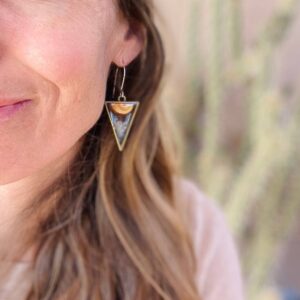 Desert Accents – Resin Earrings Triangle Earrings, Sterling Silver