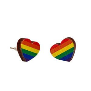 Green Tree Jewelry – Rainbow Heart Stud Earrings: As Pictured