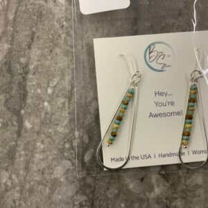 Bijou by SAM – Long Silver Hoop w/Beads