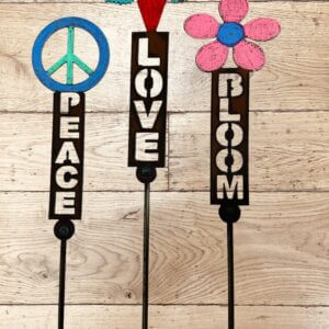 Peace sign plant Stake Hippie