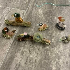 Wildflowers rock birds