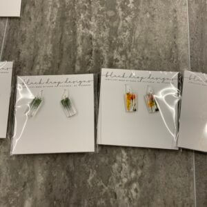 Black Drop Earrings Oval Sm