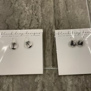 Black Drop Earrings Round