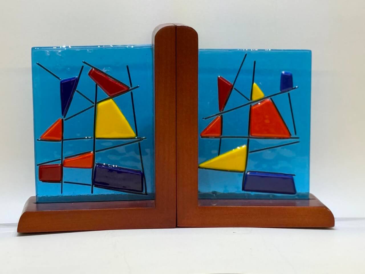 You are currently viewing Fused Glass & Wood Book Ends